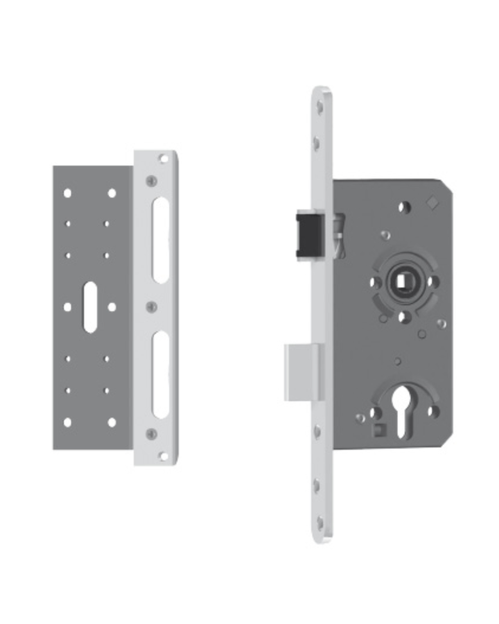 Produktbild von Sicherheitsschloss und Schließblech, Seitenansicht 